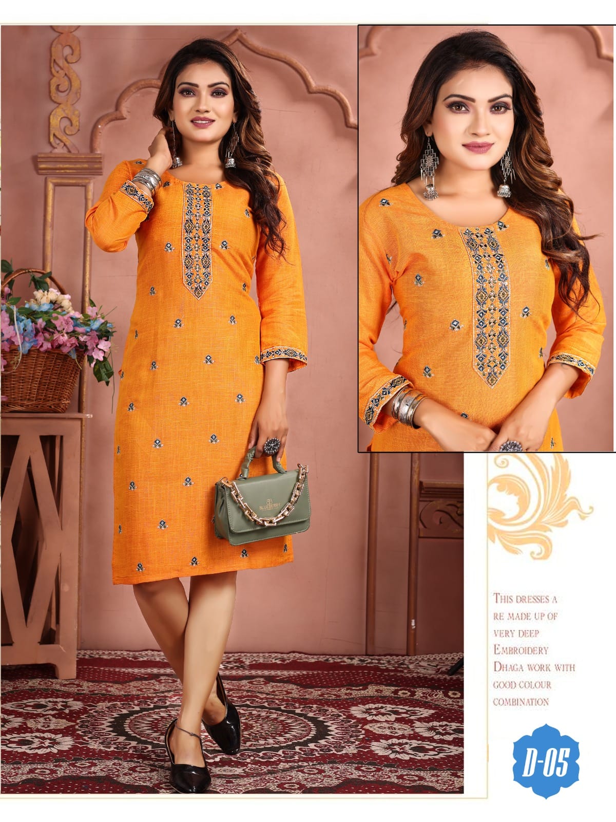 Kinti Simona Embroidery Designer Kurtis Catalog